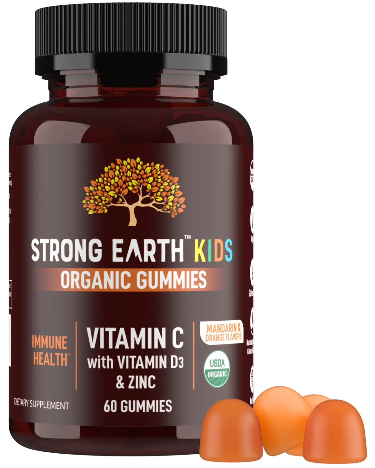 YUM-V'S Kids Strong Earth Organic Immune Health Gummies bottle
