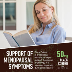 Woman experiencing menopause relief from hot flashes