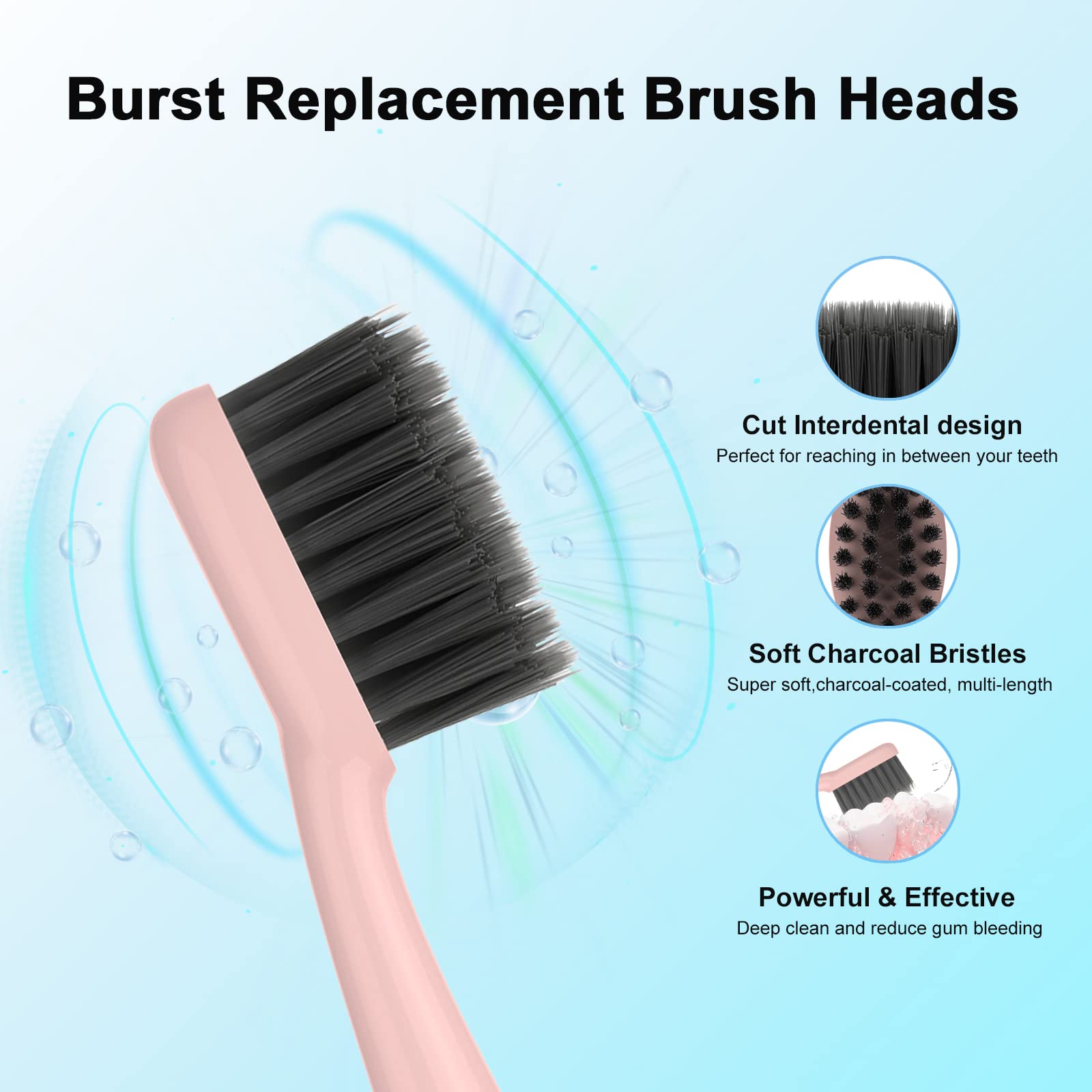 Ten-pack replacement heads for Burst toothbrush