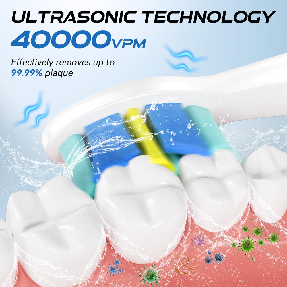 Close-up of YUNCHI toothbrush displaying 5 modes