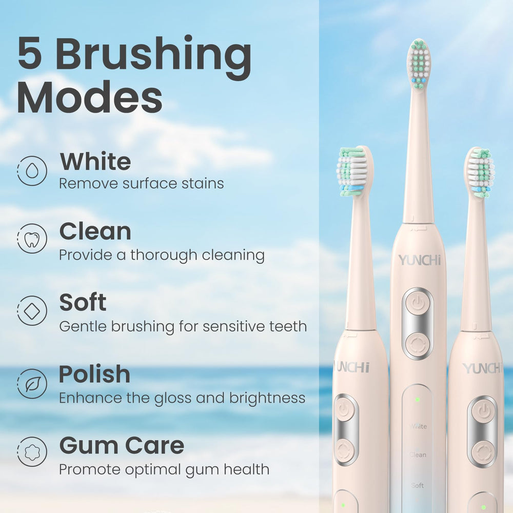 2-minute timer display on YUNCHI electric toothbrush
