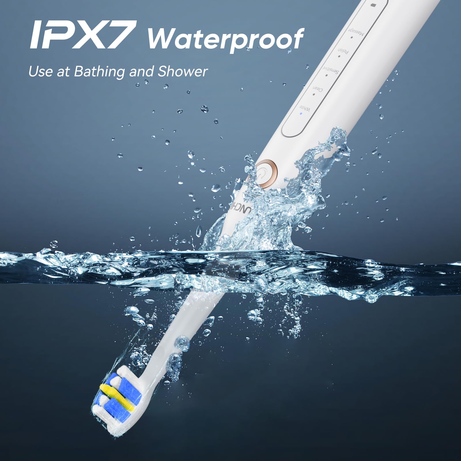 USB charging setup and compact ergonomic design of YUNCHI toothbrush