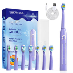 Front view of YUNCHI purple electric toothbrush