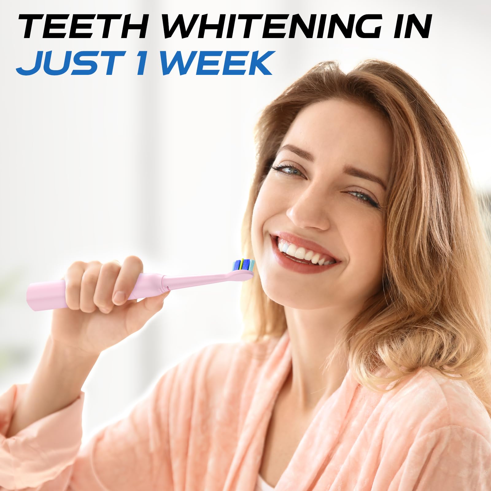Ergonomic, non-slip handle of YUNCHI pink toothbrush