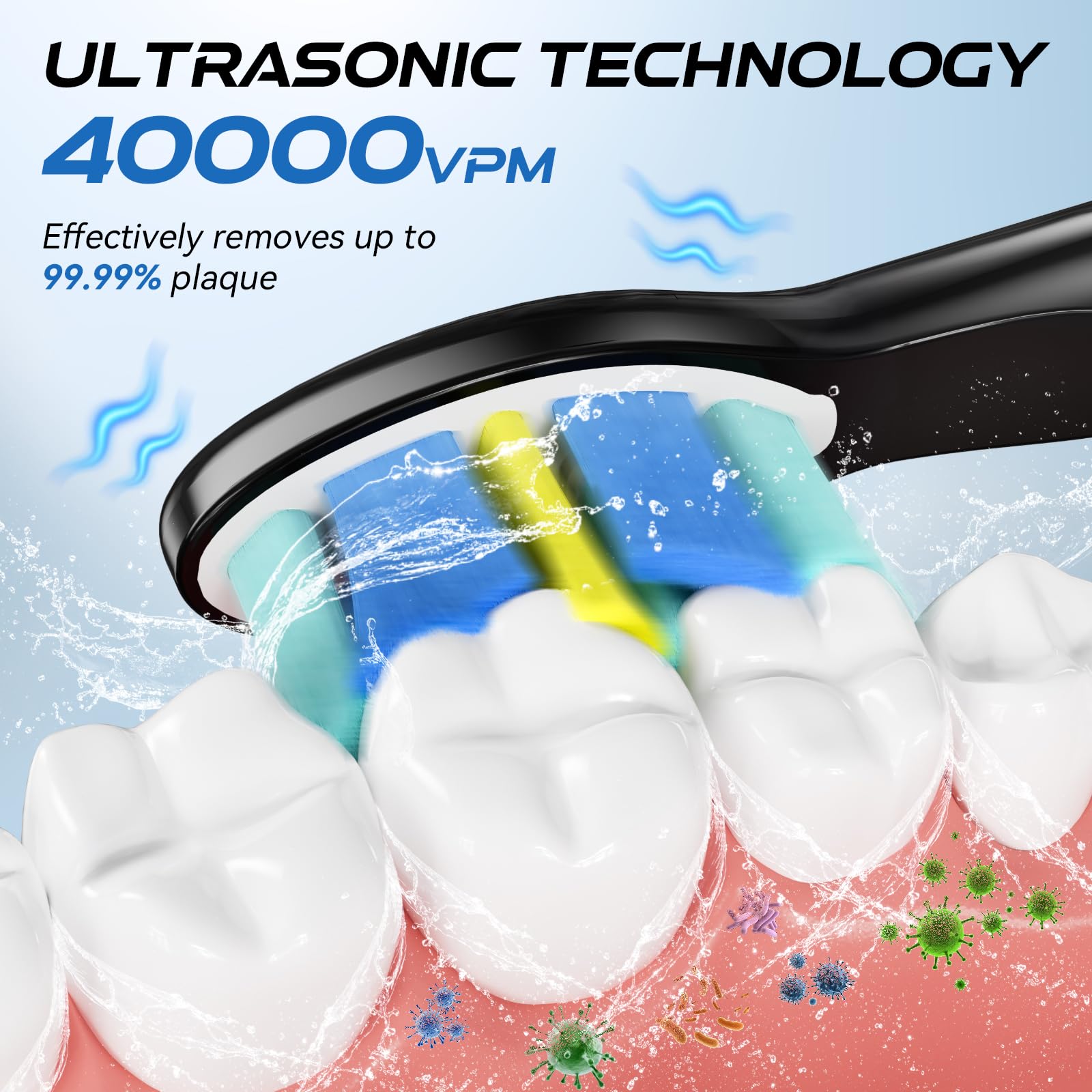YUNCHI electric toothbrush black back view