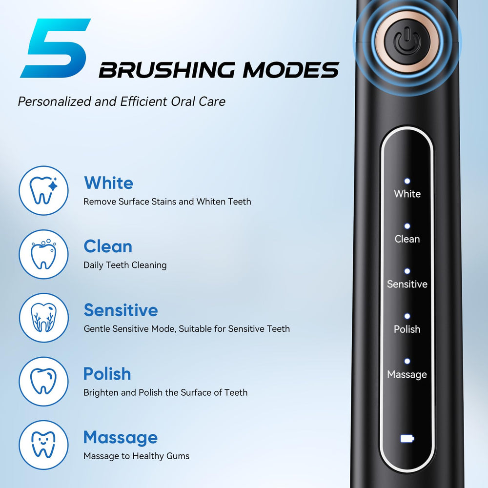 YUNCHI electric toothbrush black side view