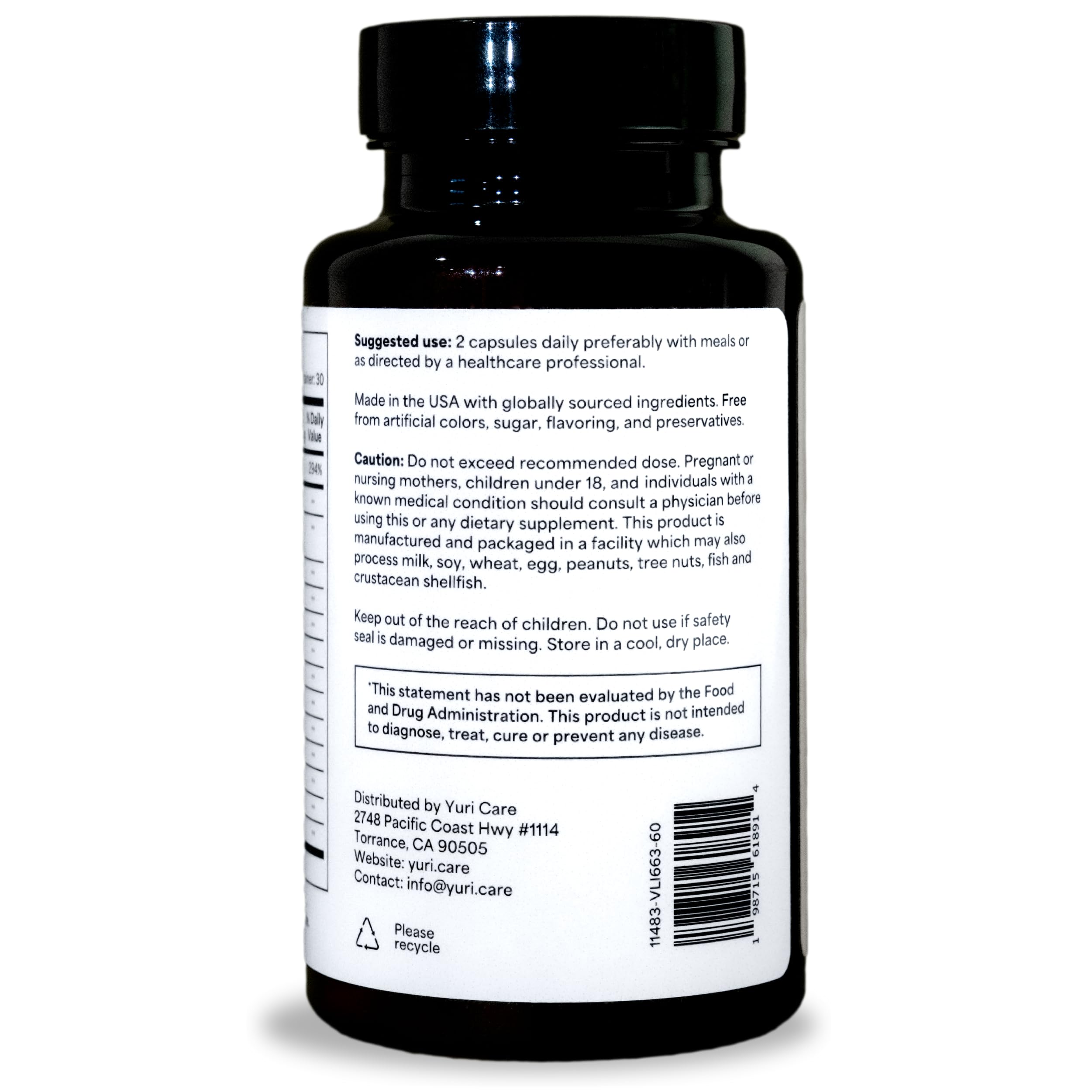 Yuri Care Eurofins certification seal close-up communicates tested safety and quality.