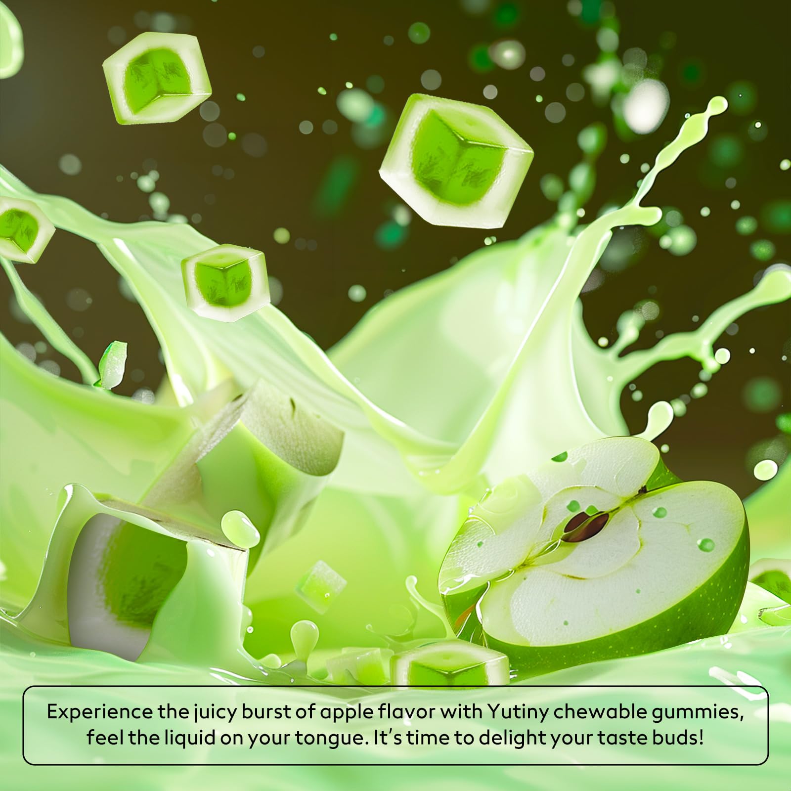 Natural apple flavor indication and chewable texture