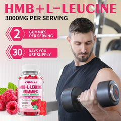 Raspberry-flavored HMB and L-Leucine gummies