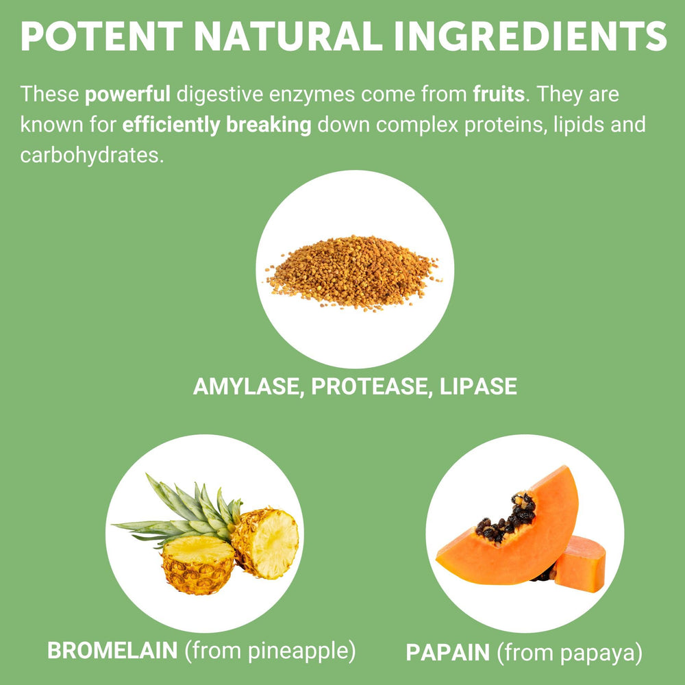 Ingredient highlights: papaya enzymes, sugar-free formula