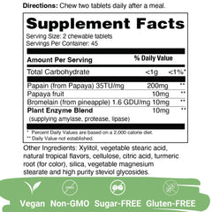 Sugar-free chewable papaya digestive enzyme candies close-up