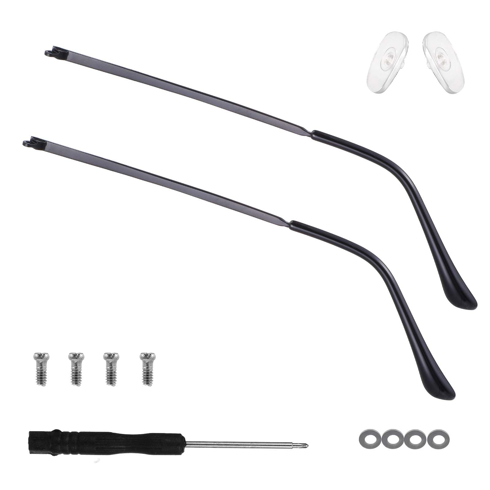 YUXIANLB glasses repair kit with 2 replacement arms, screws, nose pads and screwdriver