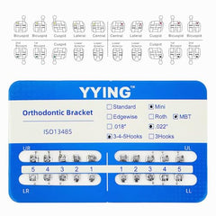 YYING 5 Packs Orthodontic Metal Brackets MBT Slot .022 with Hooks – image 2