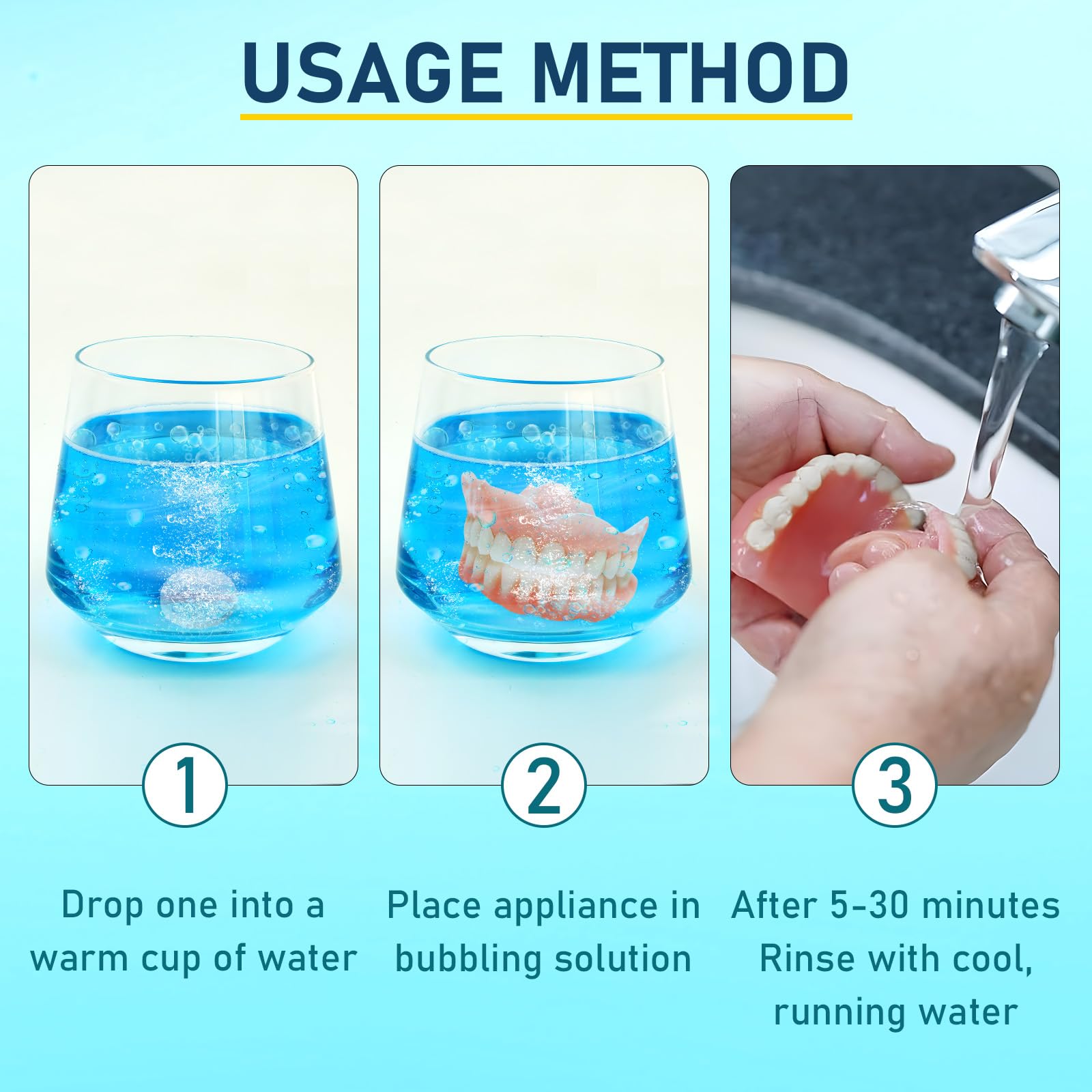 Tablets used to clean aligners, mouth guards, and other dental appliances
