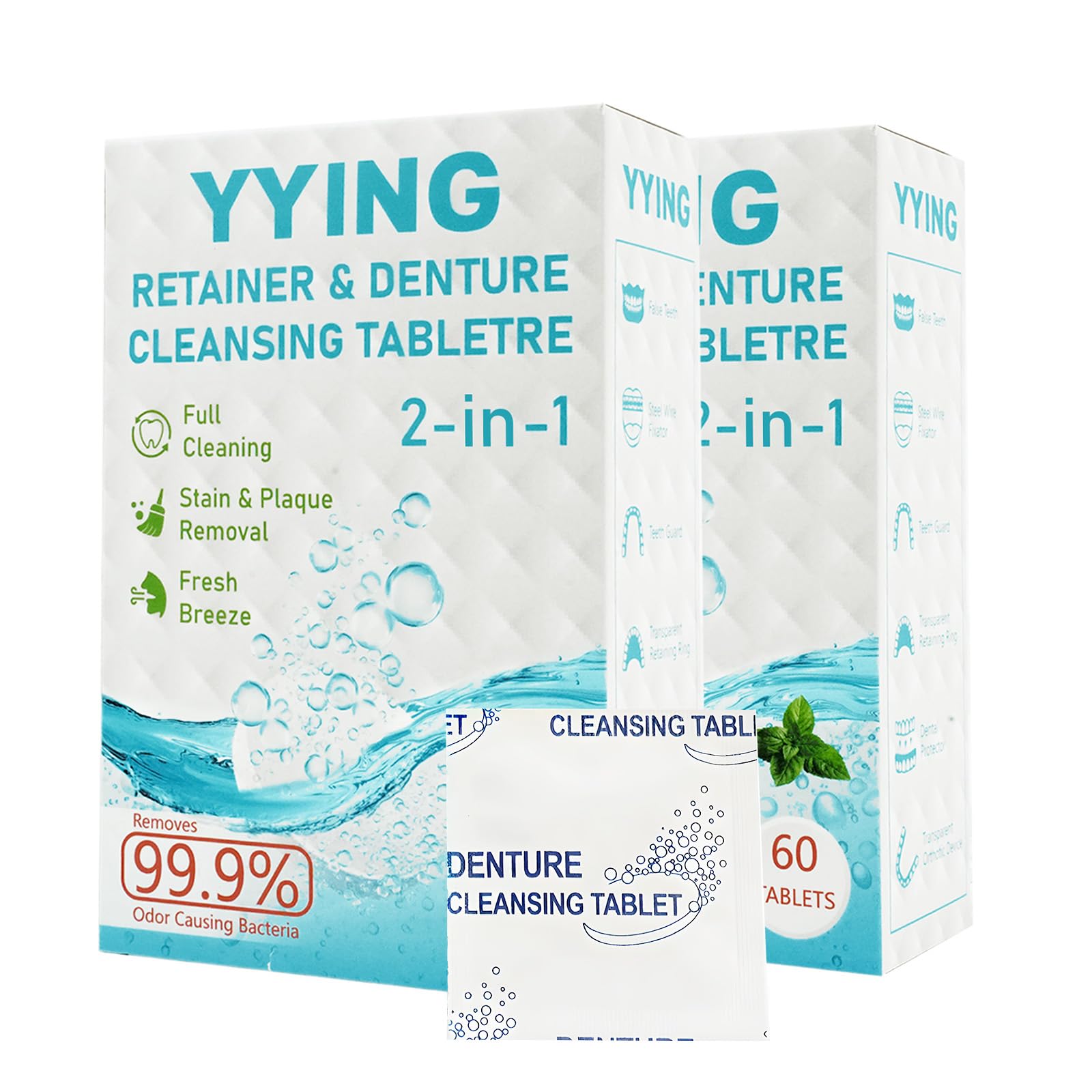 YYING Retainer Cleaner packaging with 120 tablets for 4-month supply