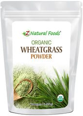 Front view of Z Natural Foods Organic Wheatgrass Powder 1 lb package