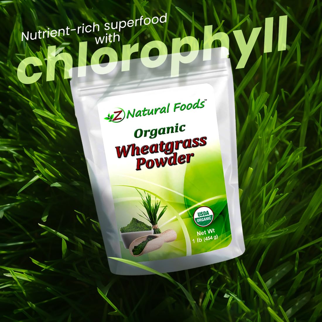 Smoothie featuring wheatgrass powder