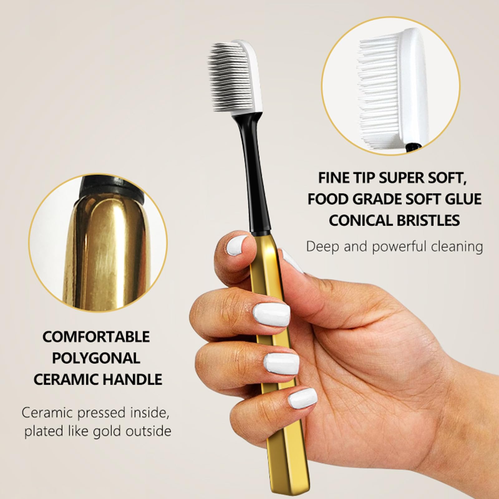 Soft silicone bristles close-up