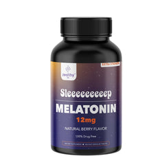 Front view of Z Zealthy Life Melatonin 12mg Fast Dissolve bottle with Berry Flavor label