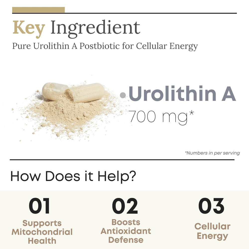 ZAB Urolithin A supplement label emphasizes vegan and non-GMO