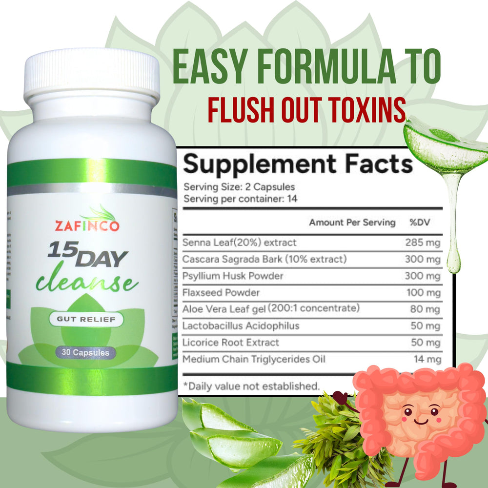 Psyllium husk and aloe vera ingredients representing the formula