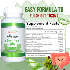 Psyllium husk and aloe vera ingredients representing the formula