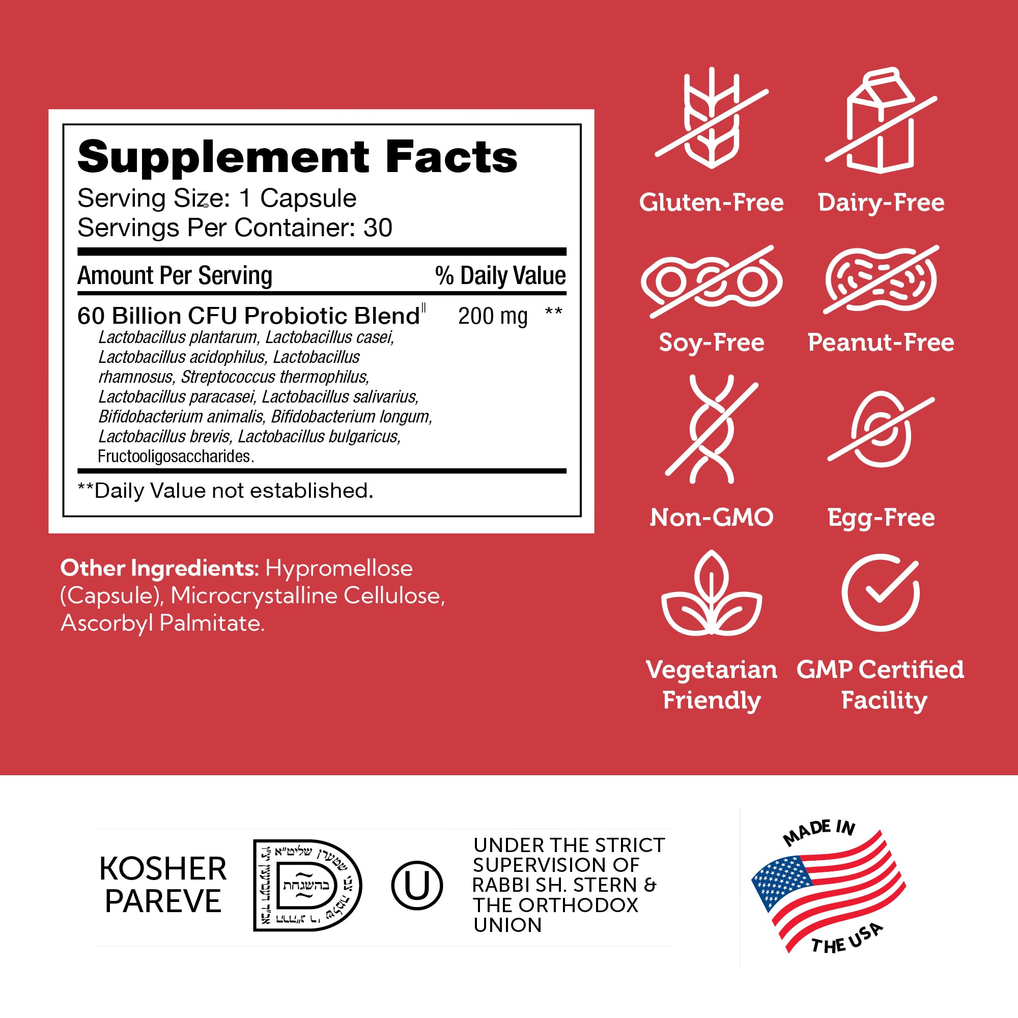 Kosher certification mark for Zahler Biodophilus