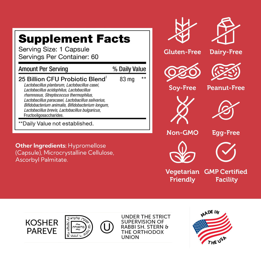 Kosher, Non-GMO, and gluten-free certification icons on packaging