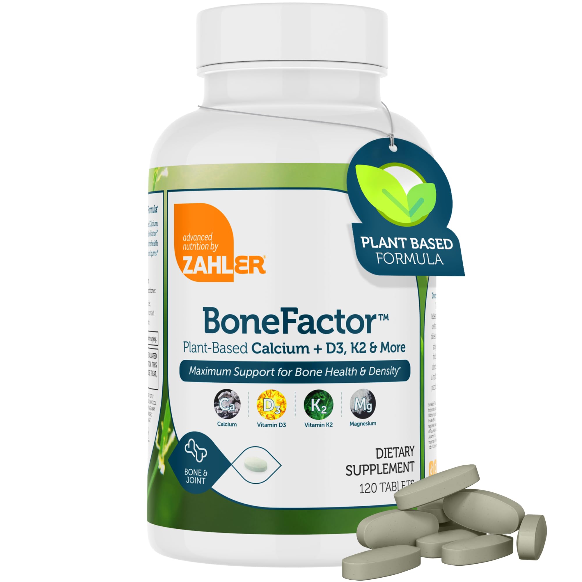 Front view of Zahler BoneFactor bottle with label