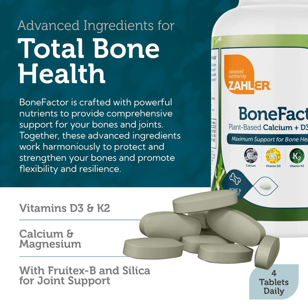 Calcium, D3, K2, and Magnesium ingredients for BoneFactor