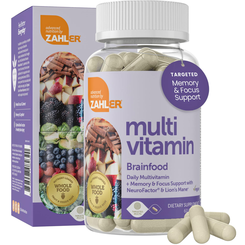 Zahler Brainfood Multivitamin 60-count bottle back label