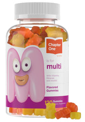 Zahler Chapter One M is for Multi kids multivitamin gummy bottle with colorful gummies