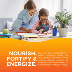 Graphic illustration showing 13 vitamins and minerals in Zahler Chapter One gummies