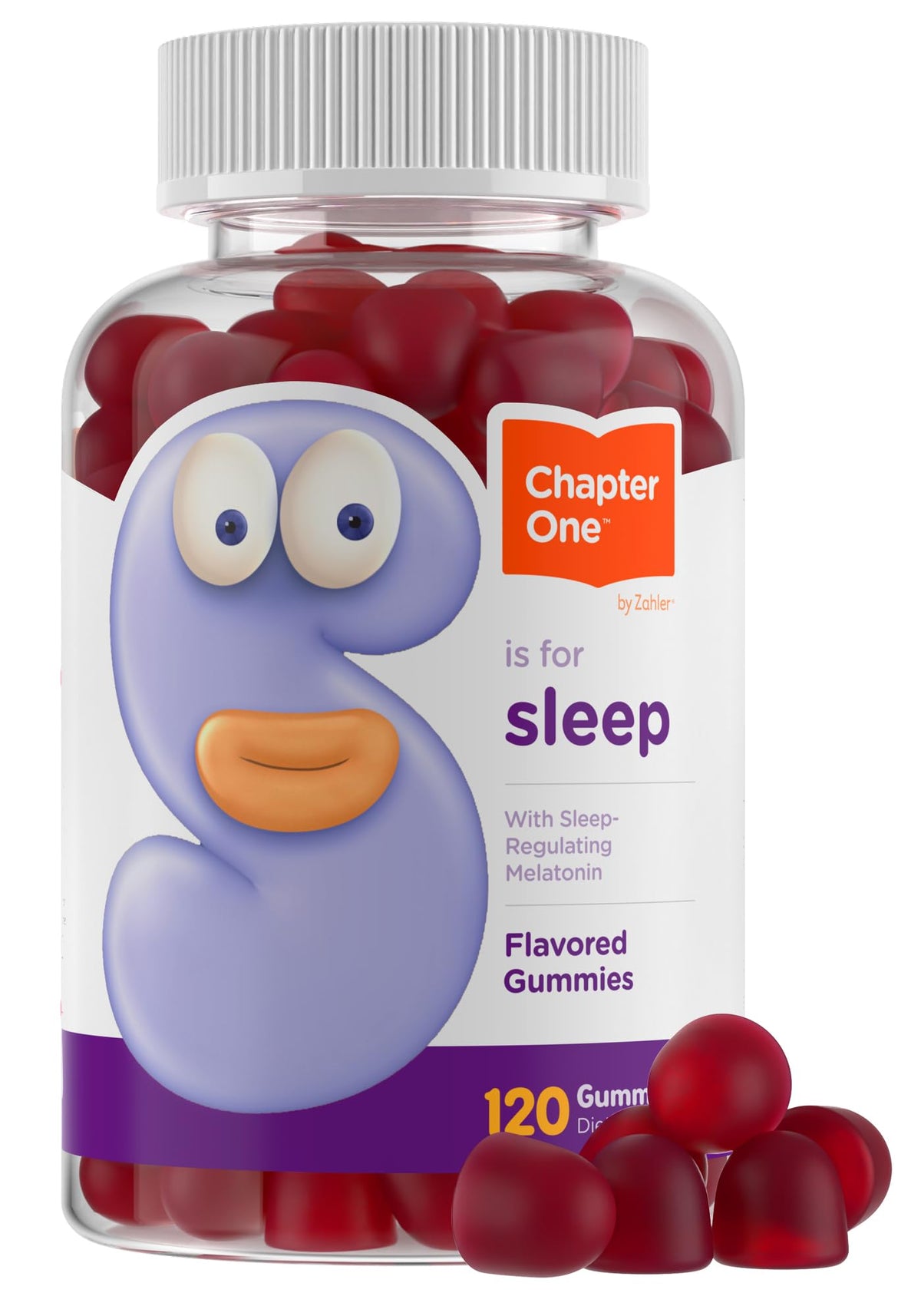 Zahler Chapter One Sleep Melatonin Gummies bottle with 120-count, 2.5 mg per gummy