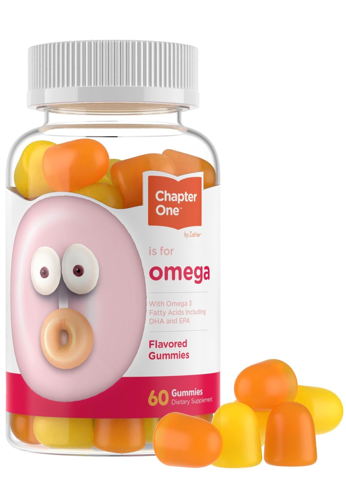 Front view of Zahler Chapter One Omega-3 Gummies for Kids bottle