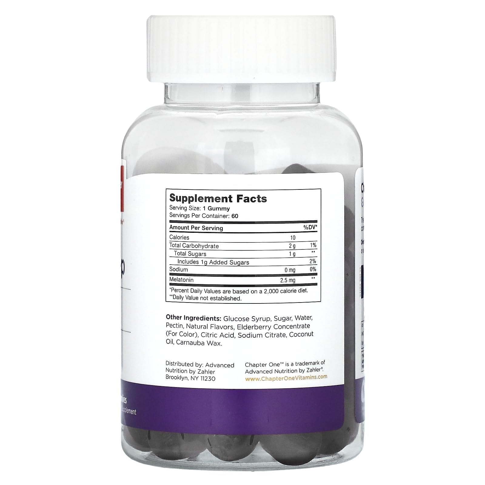 Value options: 60-count and 120-count Zahler Chapter One Melatonin Gummies