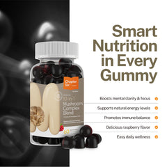 Mushroom blend ingredients on packaging