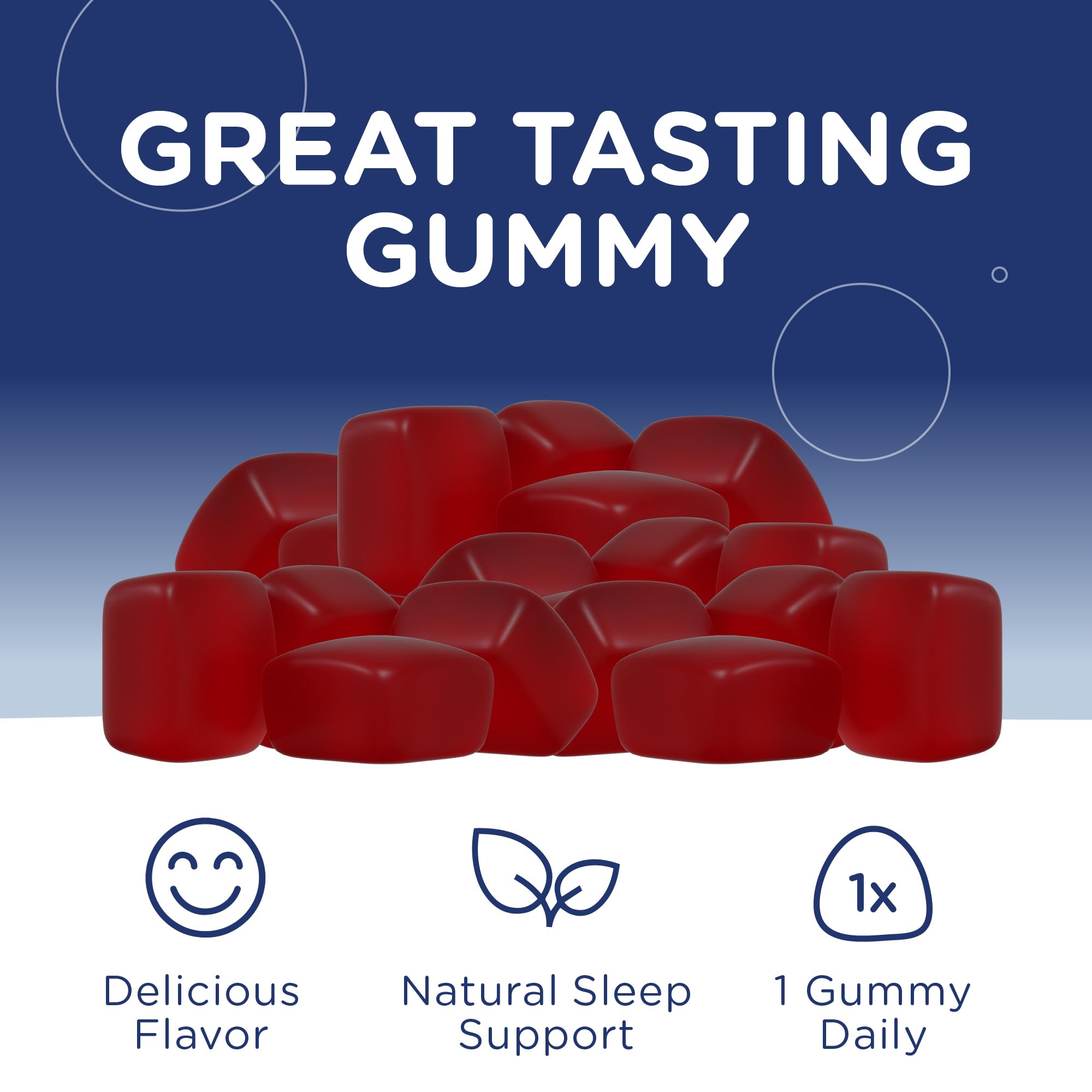 Directions for taking one gummy at bedtime