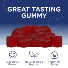 Directions for taking one gummy at bedtime