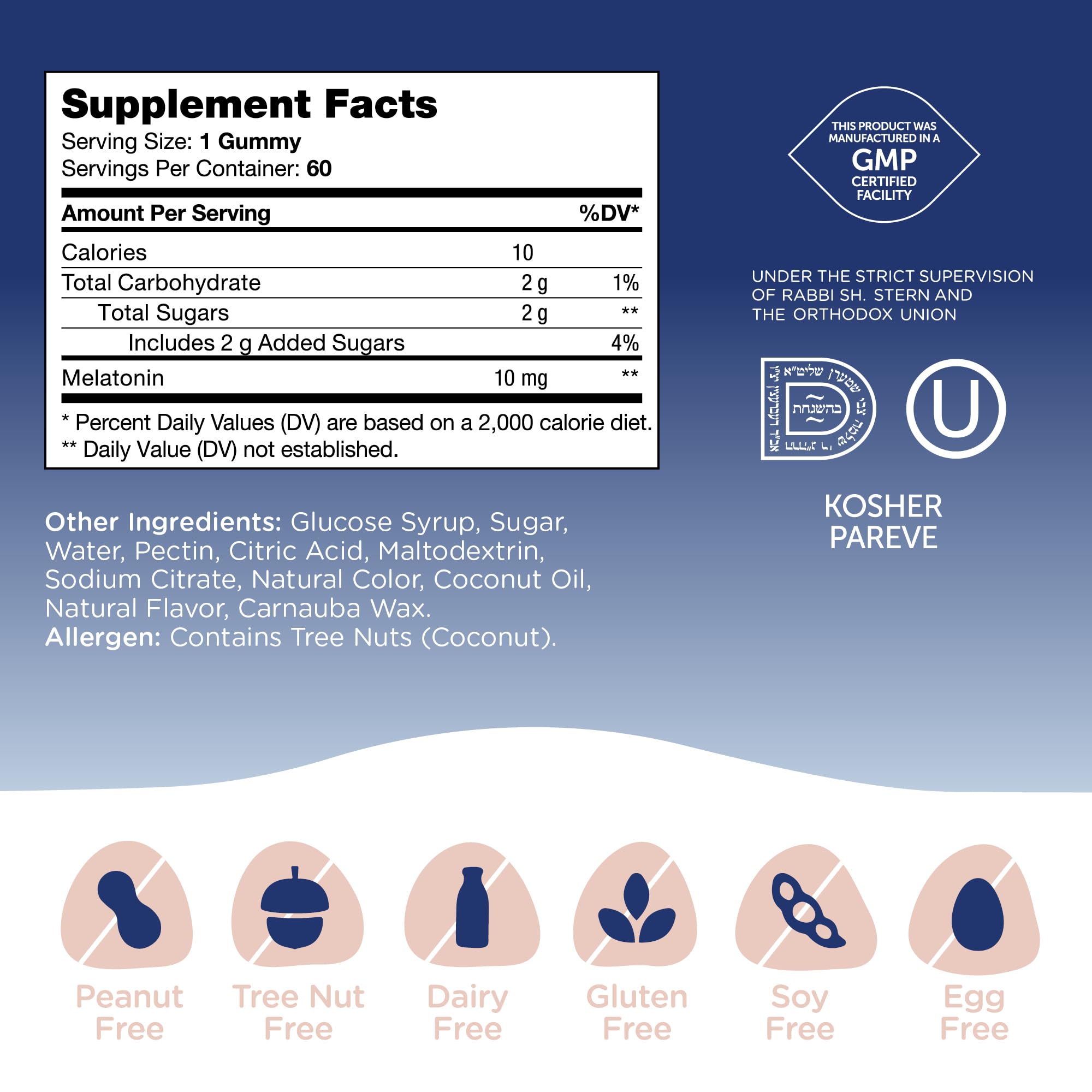 Sleep support graphic highlighting natural sleep benefits