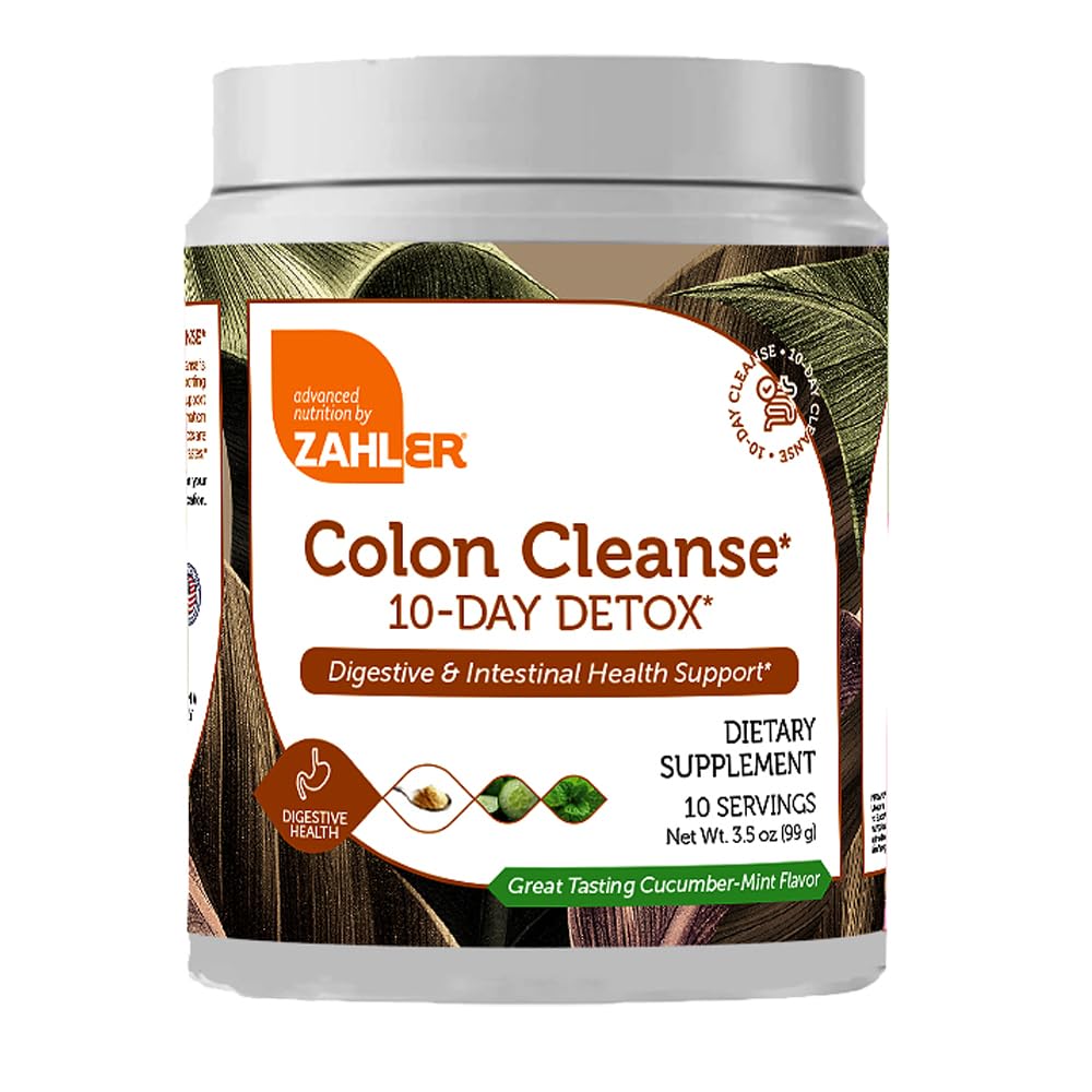 Front view of Zahler Colon Cleanse 10-Day Detox Cucumber Mint jar