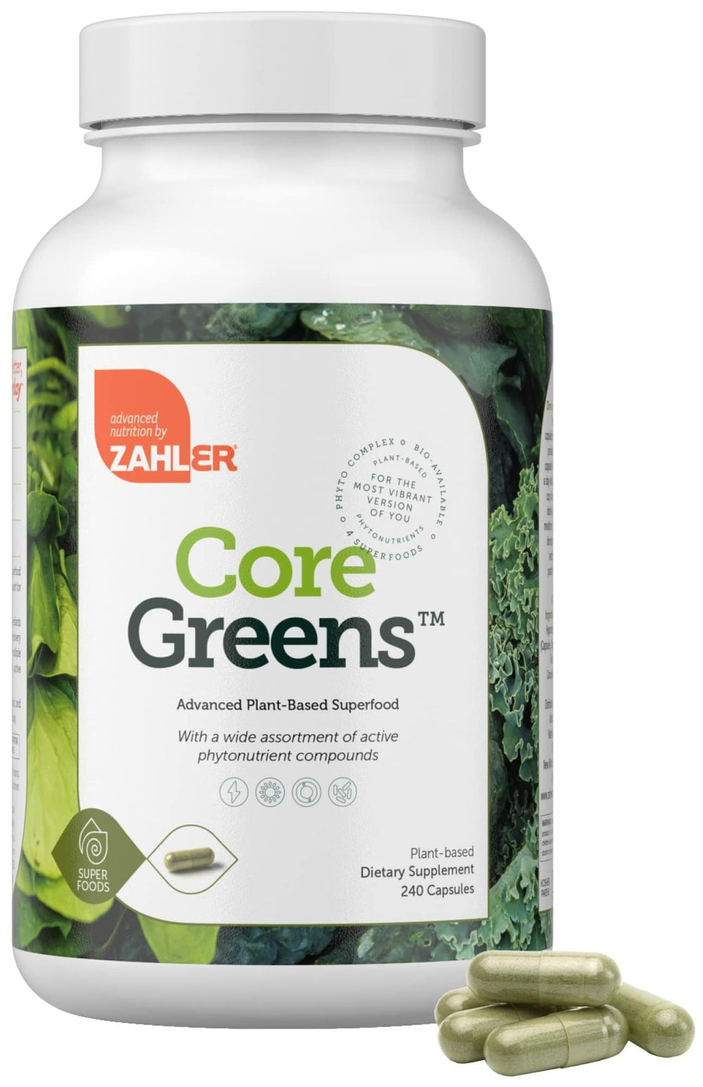 Zahler Core Greens bottle front label