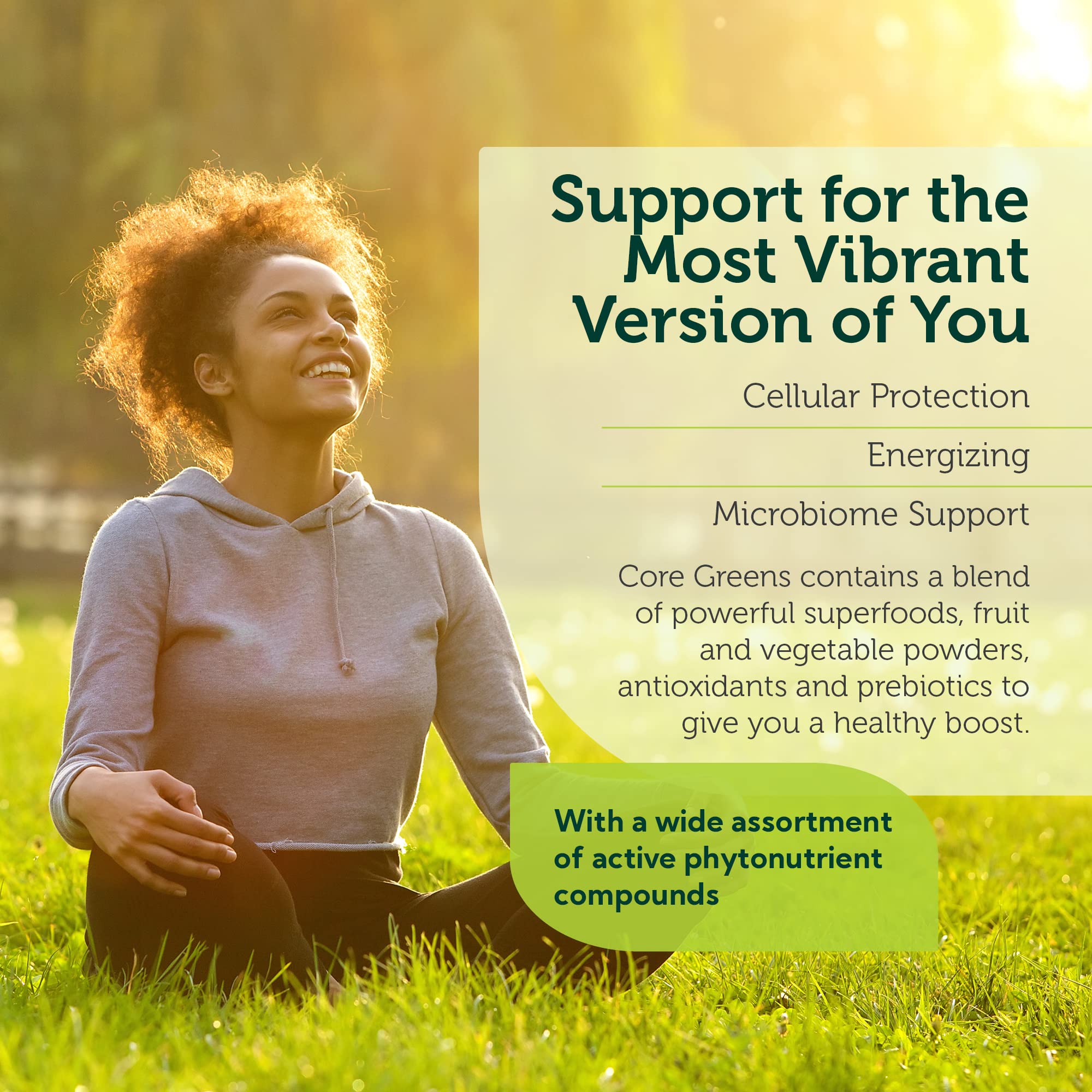 Ingredients highlight featuring spirulina and chlorophyll