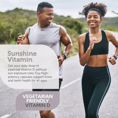 Graphic illustrating bone and teeth health benefits from vitamin D3