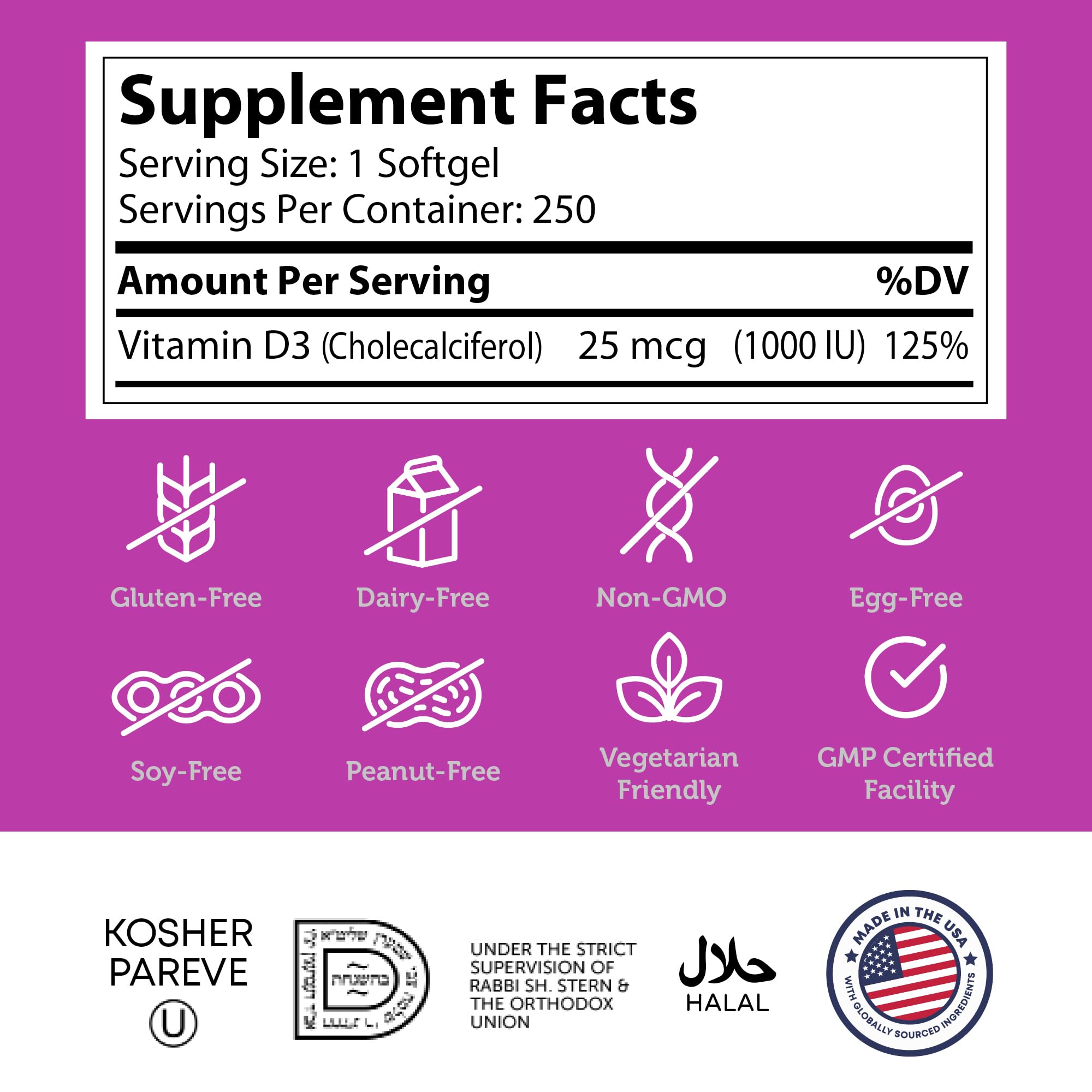 Immune support and daily Vitamin D3 supplement