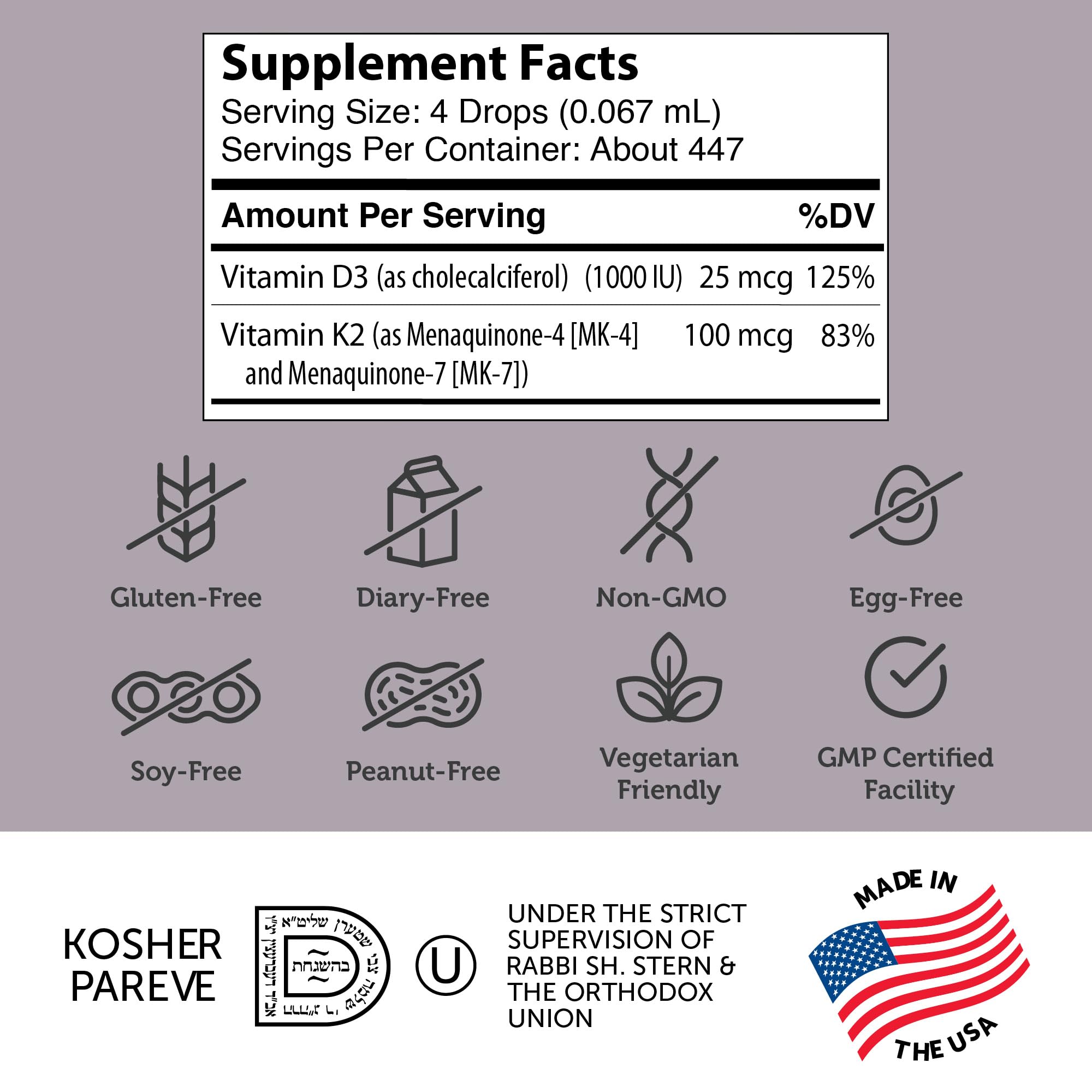 D3 K2 drops aiding calcium absorption into bones