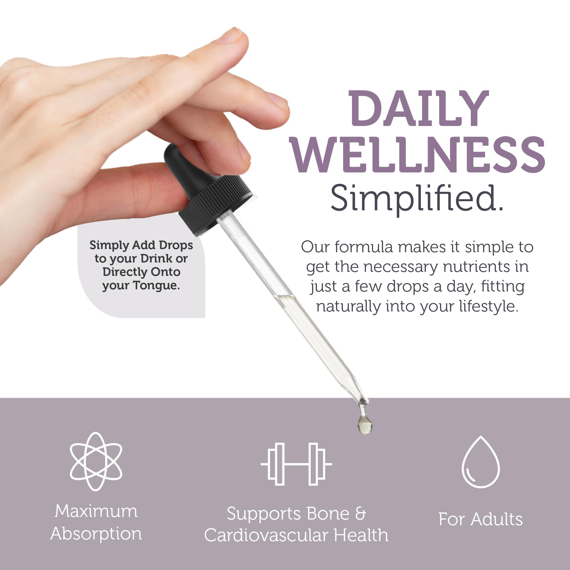 Labeled dropper of Zahler D3 K2 liquid