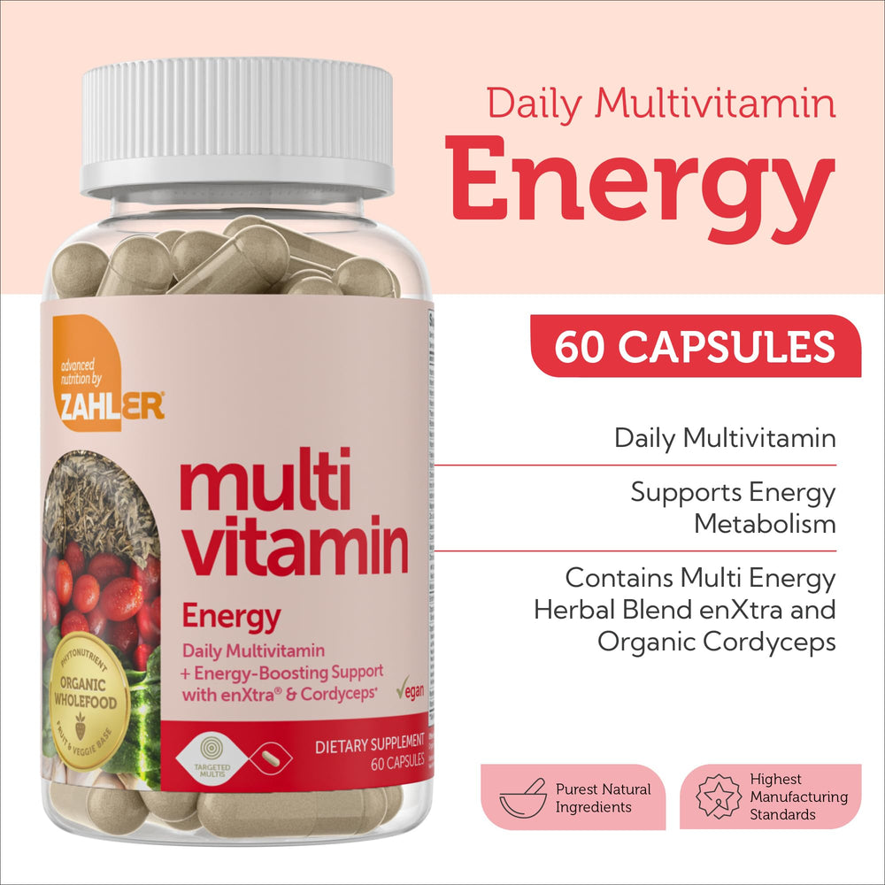 Vegan multivitamin capsules beside the bottle