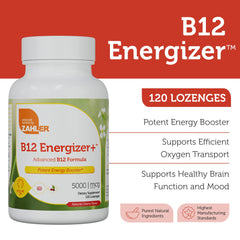 Close-up of Zahler Energizer+ B12 lozenge dissolving