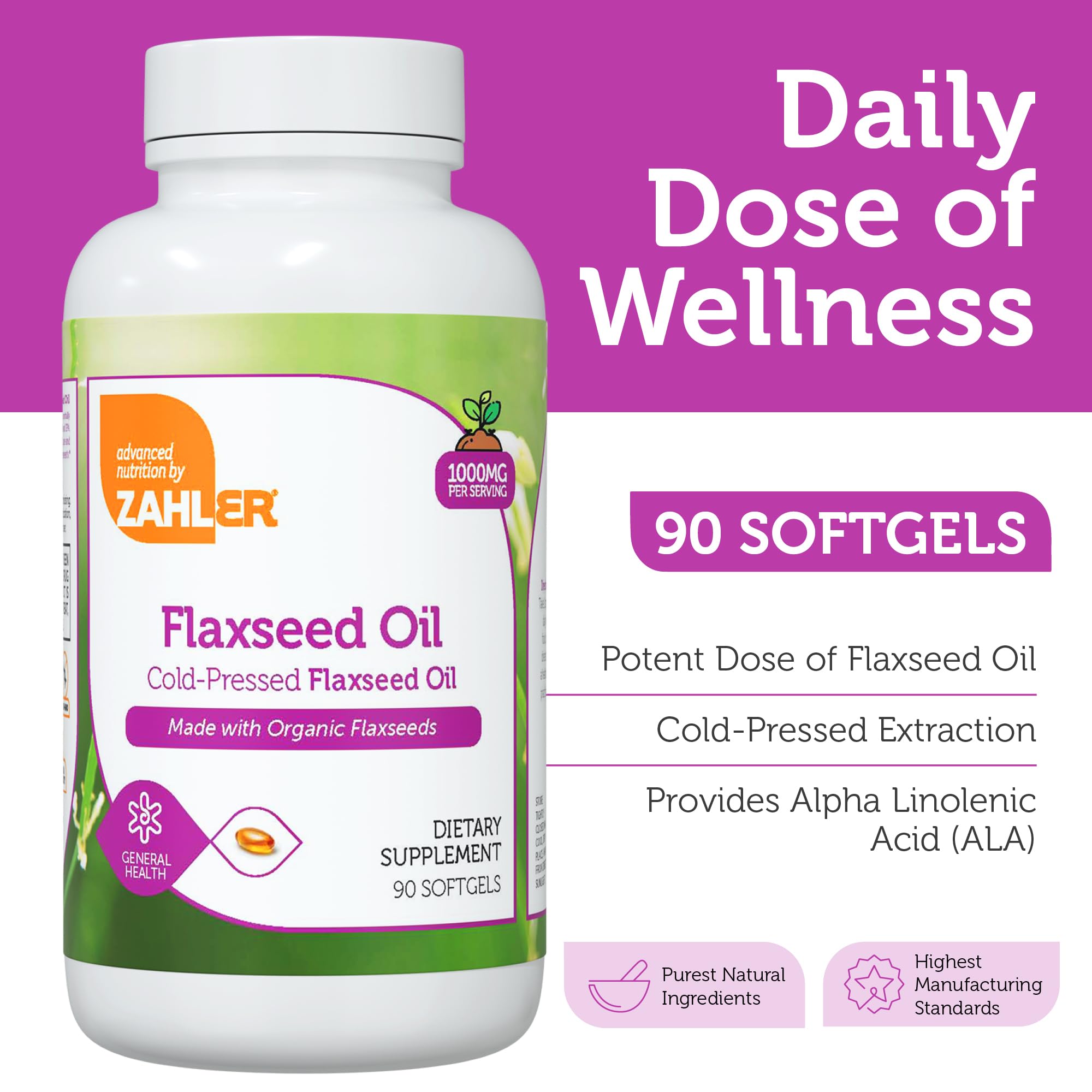 Organic cold-pressed flaxseed oil ingredient image